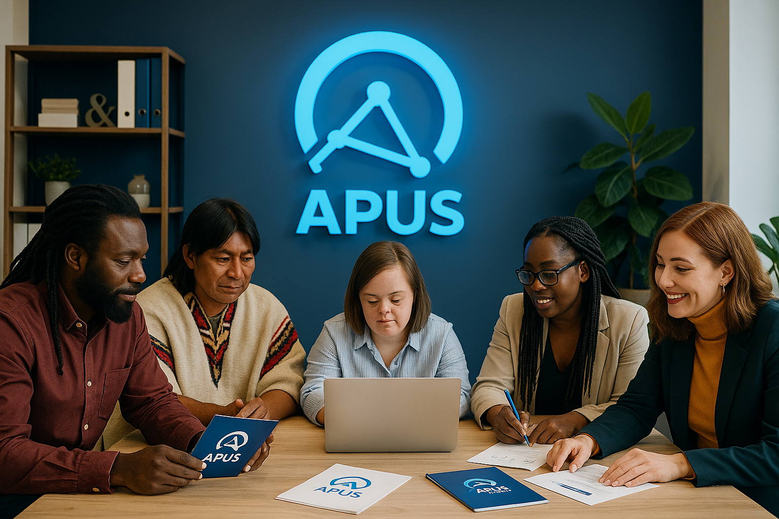 Equipo de APUS Inc. reunido en su oficina de Valledupar
