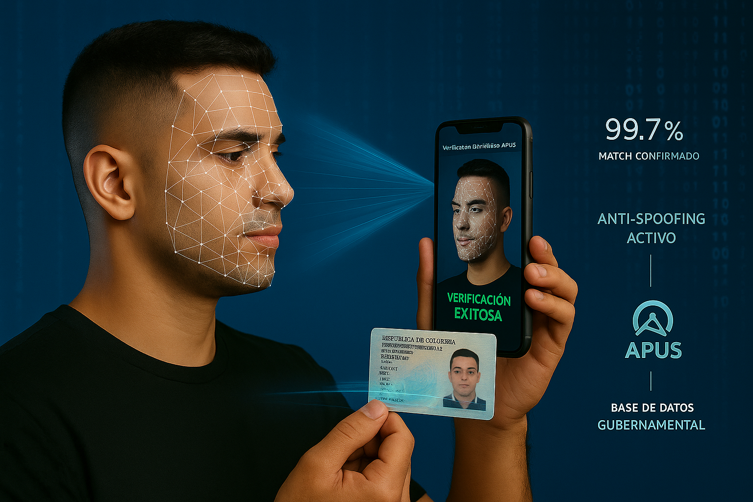Validación biométrica de identidad con detección de vida en un teléfono